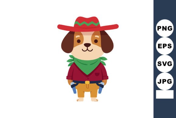 Cute Dog Dressed As Cowboy with Red Hat: A Playful Embroidery Design for Real Projects