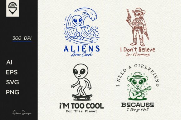 Funny Alien T-Shirt Design Bundle Review for Real Projects