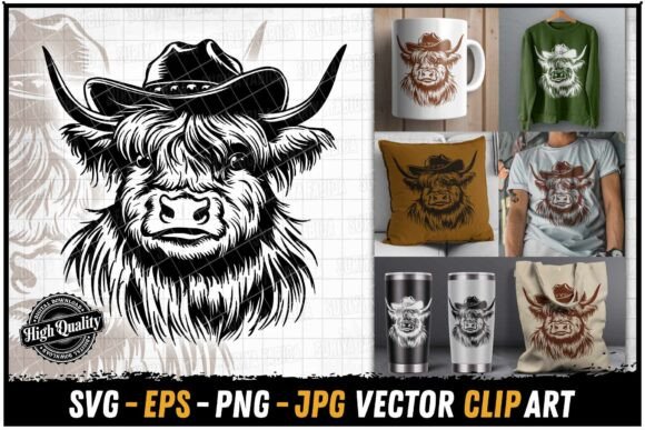 Highland Cow Western Hat Icon