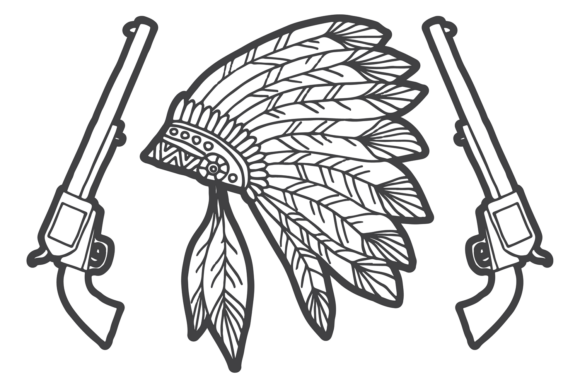 Old Western Emblem. Native American Head
