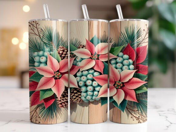 Poinsettia Western Christmas Tumbler PNG Review