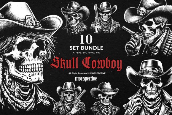 Review: 10 Bundle Dark Art Skull Cowboy Skeleton