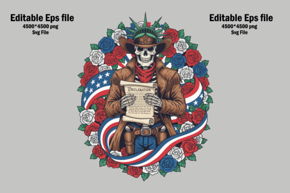 Skeleton Cowboy with Declaration: A Bold Embroidery Design for Real Projects