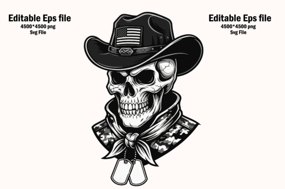 Skull with a Cowboy Hat: A Bold Embroidery Design for Real Projects