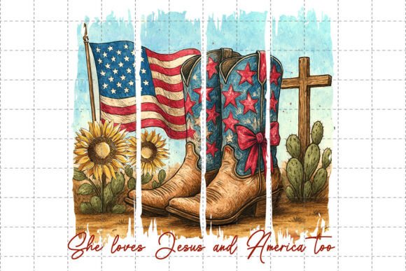 Western 4th of July PNG for Real Embroidery Projects