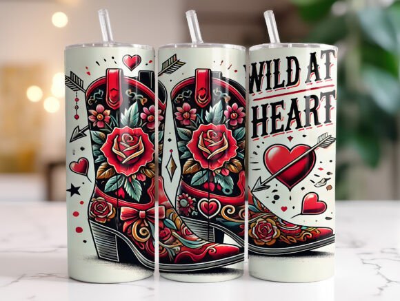 Wild at Heart Western 20 Oz Tumbler Wrap